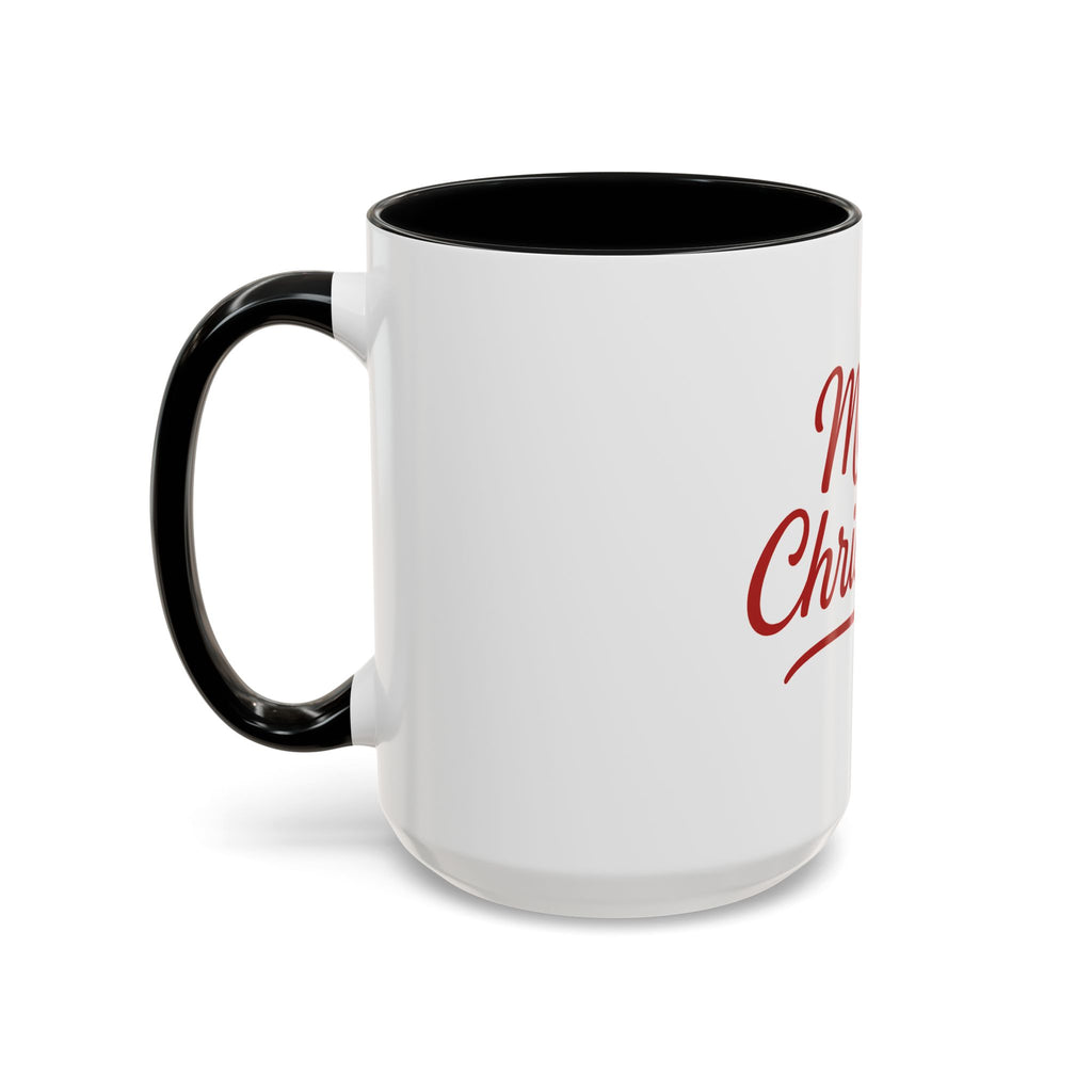 Merry Christmas Accent Coffee Mug — Holiday 11/15oz Ceramic Mug with Mistletoe