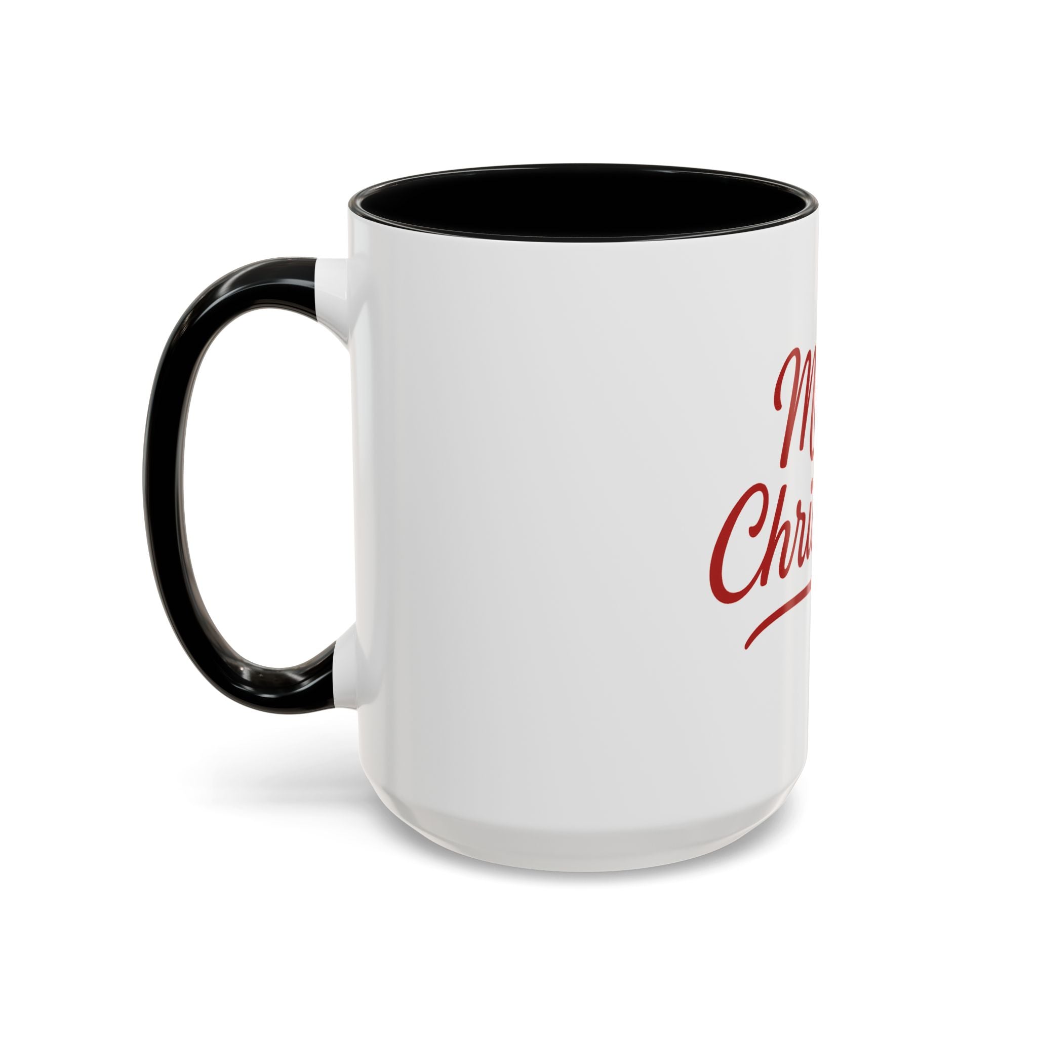 Merry Christmas Accent Coffee Mug — Holiday 11/15oz Ceramic Mug with Mistletoe