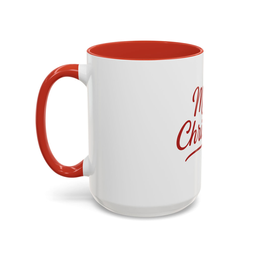 Merry Christmas Accent Coffee Mug — Holiday 11/15oz Ceramic Mug with Mistletoe
