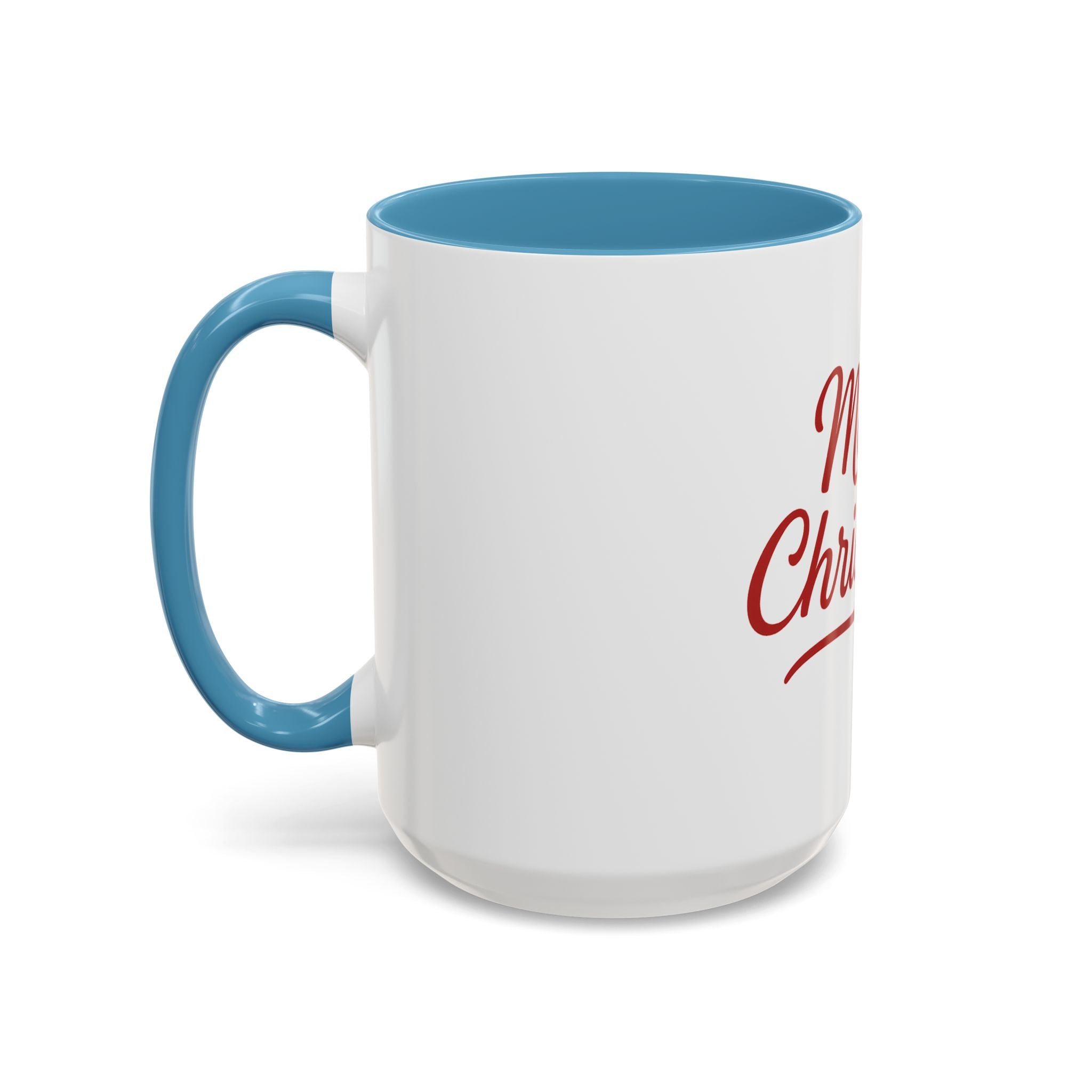 Merry Christmas Accent Coffee Mug — Holiday 11/15oz Ceramic Mug with Mistletoe