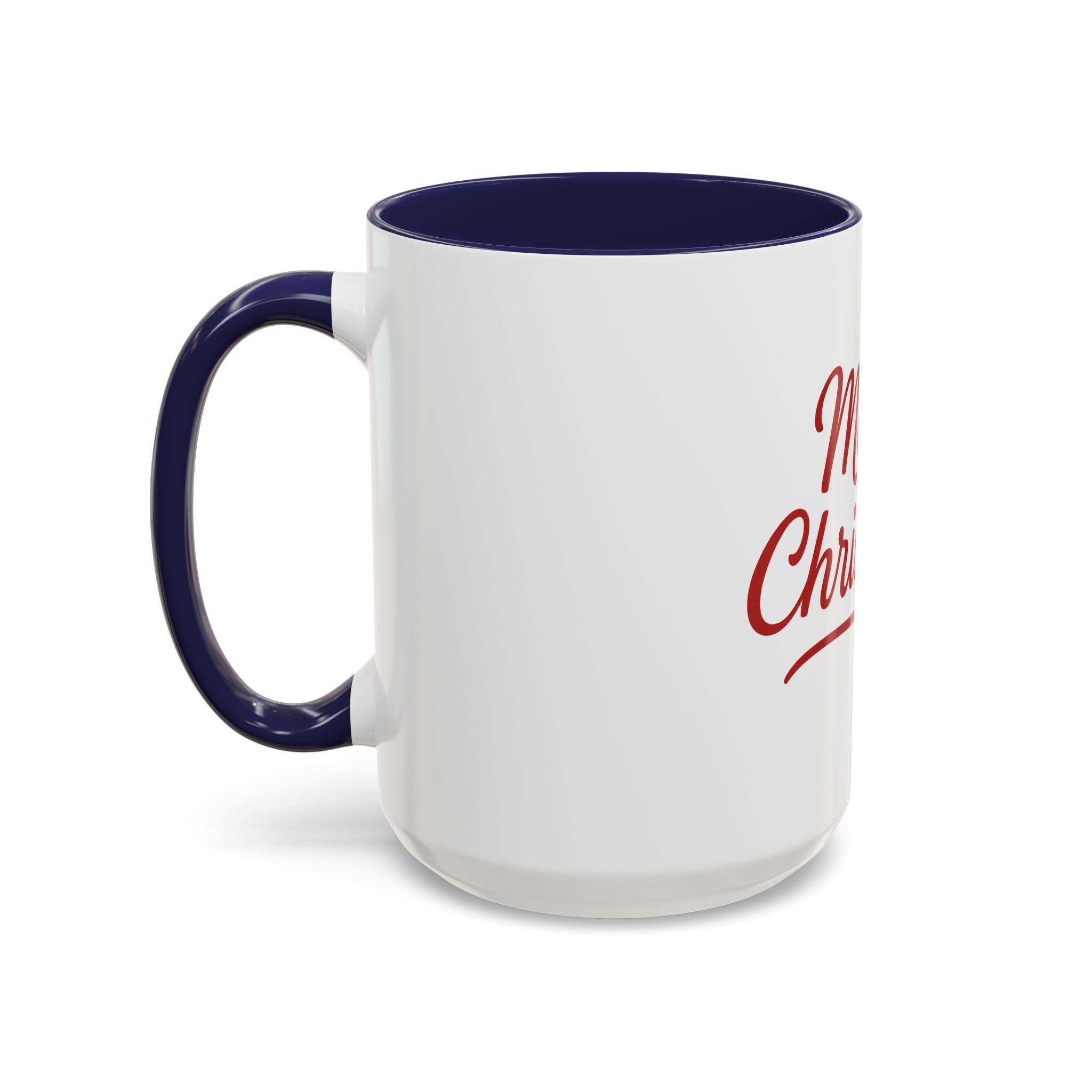 Merry Christmas Accent Coffee Mug — Holiday 11/15oz Ceramic Mug with Mistletoe